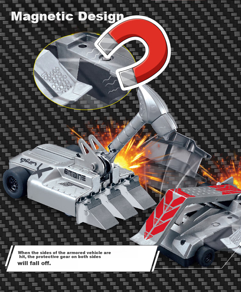 Huashimeng Fighting Armor Remote Control Car Toy Parent-Child Battle Ironclad Battle Vehicle Collision Educational Racing Electric Car Model 3