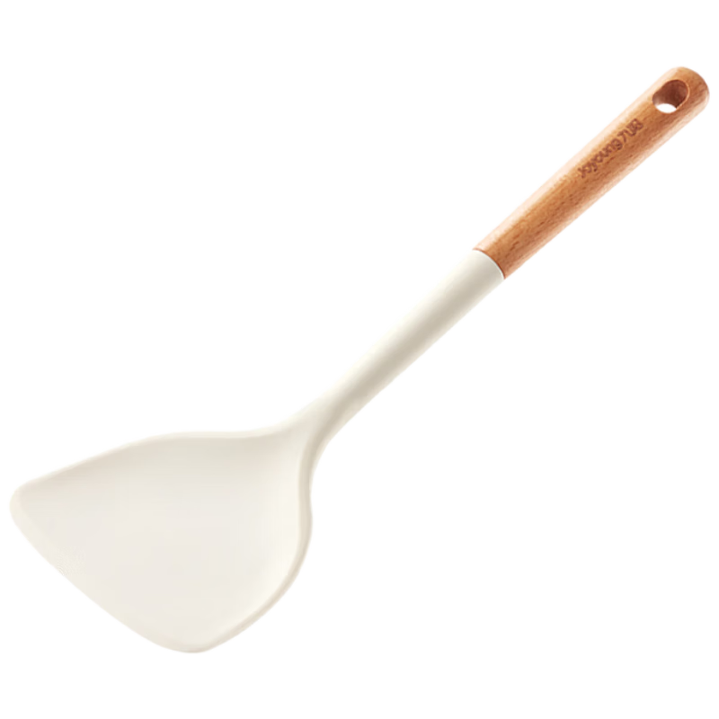 Joyoung Household Non-Stick Silicone Spatula for Iron and Non-Stick Pans with Heat-Resistant Wooden Handle