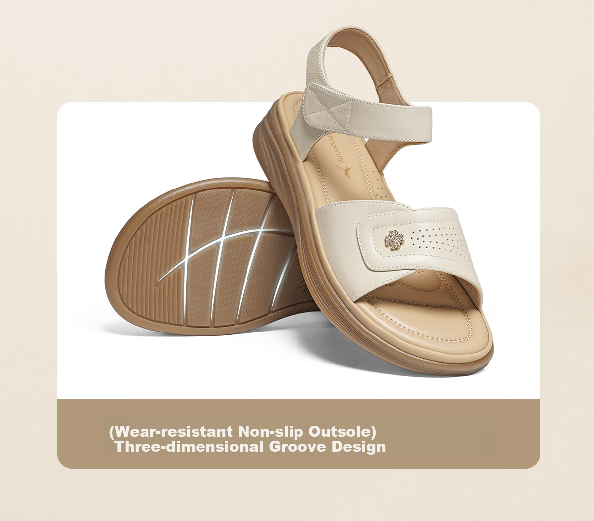 RED DRAGONFLY Mom's Sandals, Summer Women's Shoes, Comfortable Genuine Leather Casual Soft-Soled Middle-Aged And Elderly Sandals WJK26820, Black, Size 35 8