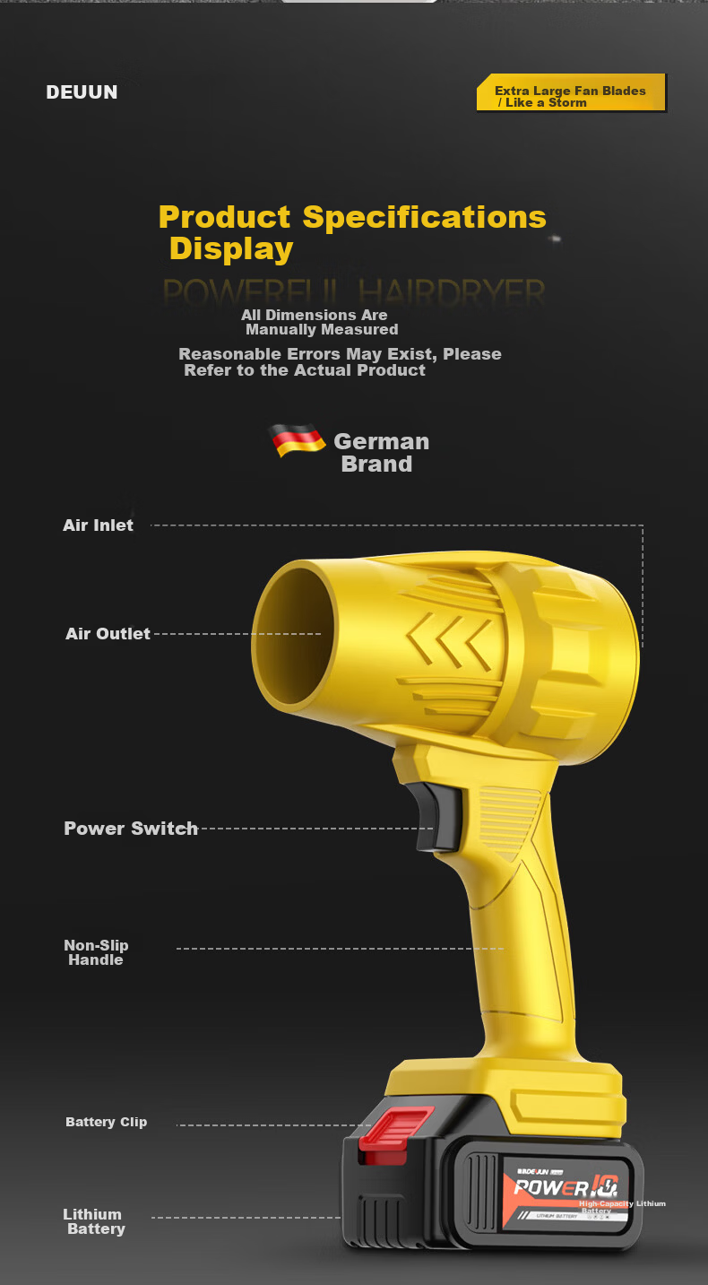 Deyun Handao Violent Fan Car Wash Storm Snow Turbo Industrial Blower High Power Strong Blower Dust Blower 11