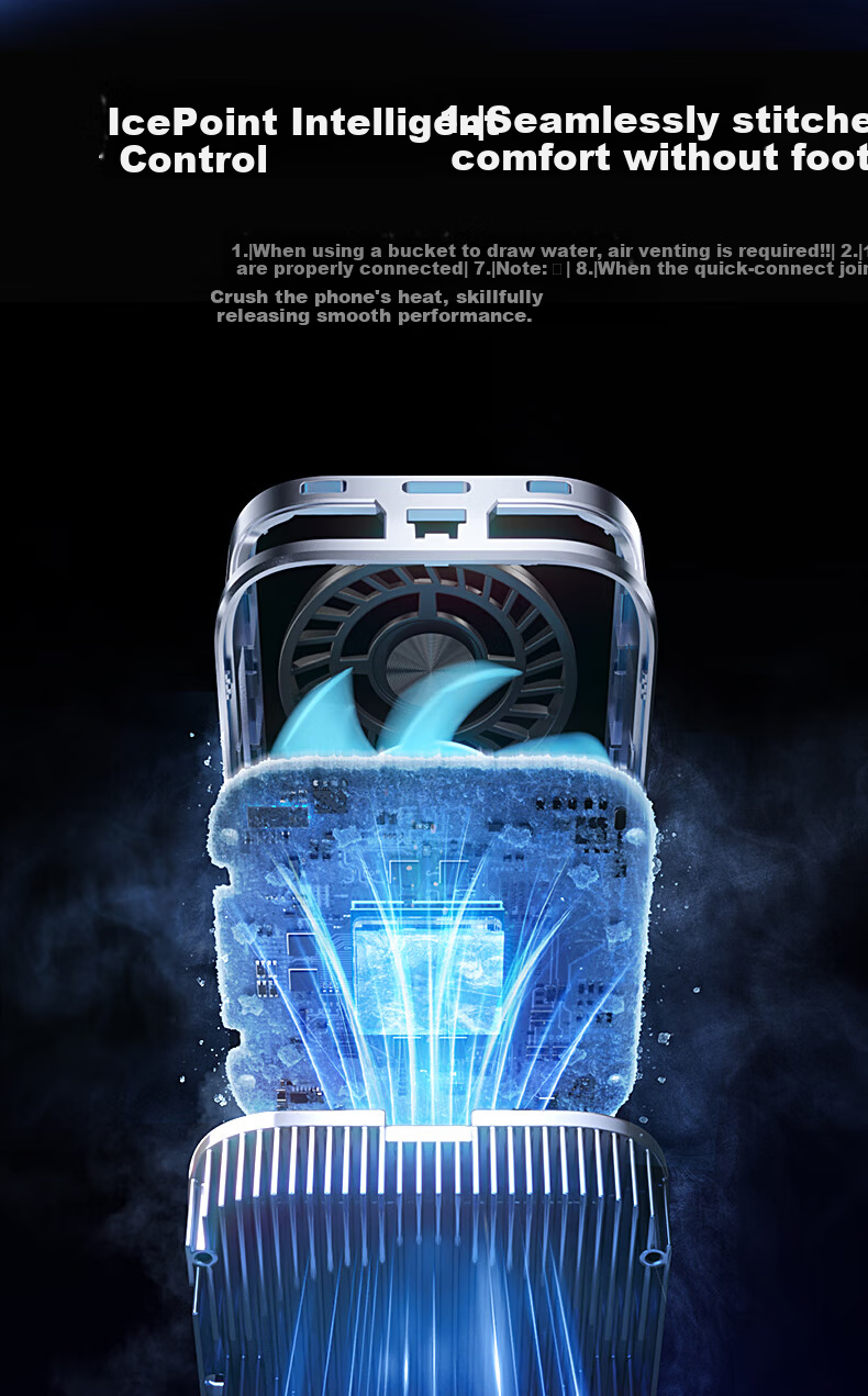 Future Series Semiconductor Magnetic Phone Cooler Gaming Dedicated Variable Frequency 15W True Ice RGB Lighting Back Clip Live Streaming Tablet Cooling Device Compatible with Apple iPad 3