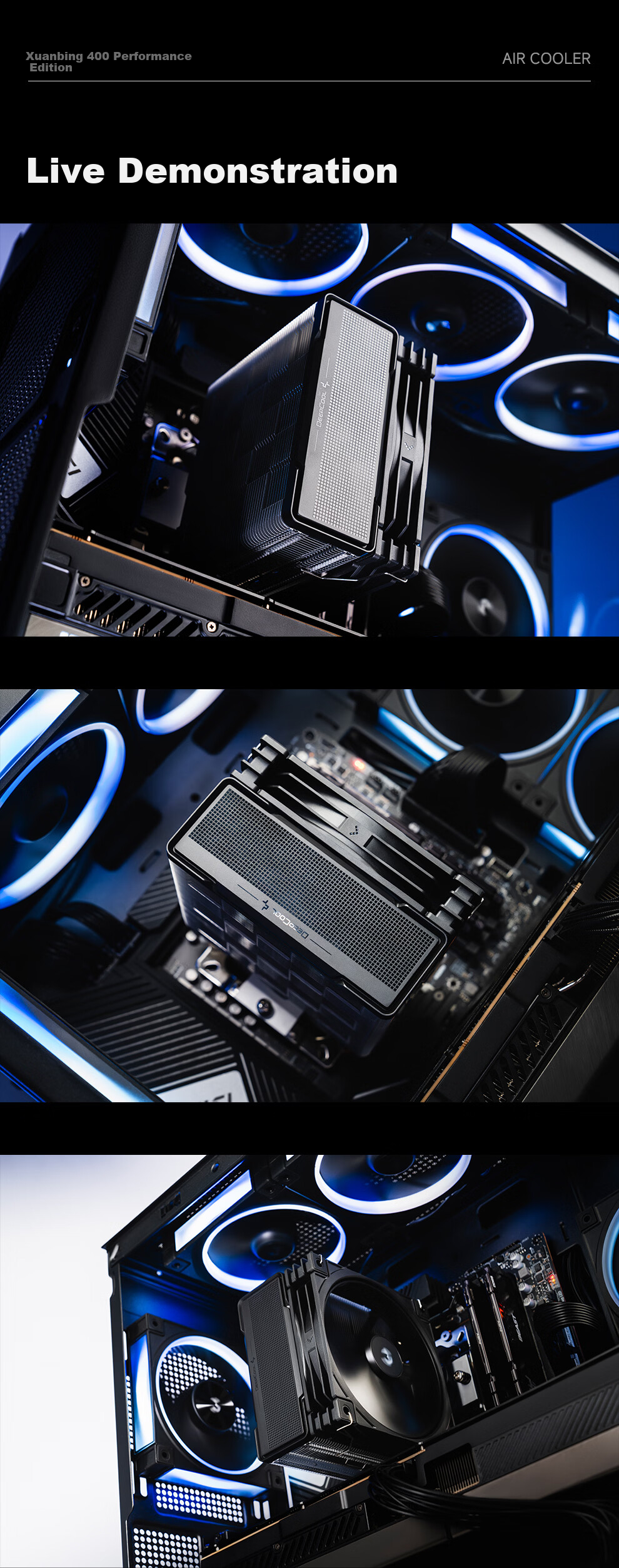 DEEPCOOL GAMMAXX 400 Performance Edition Black CPU Air Cooler / Upgraded Tower / Innovative Air Guide Ring Fan / Offset Heat Pipes for Memory Clearance / Multi-Platform Support 7