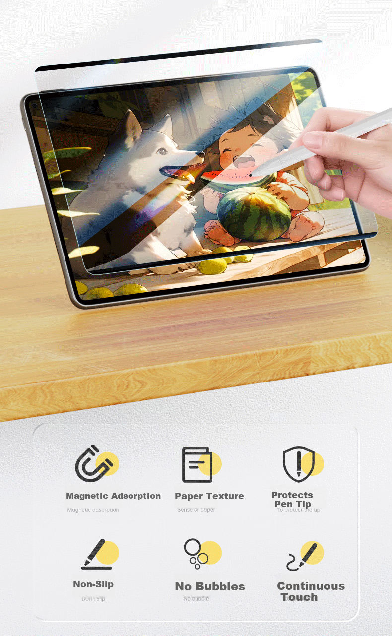 Suoying [Magnetic Detachable] Matte Paper-Like Screen Protector for Huawei MatePad Pro 2024 New 12.2-inch Soft Light Version Writing and Drawing Tablet Film 3