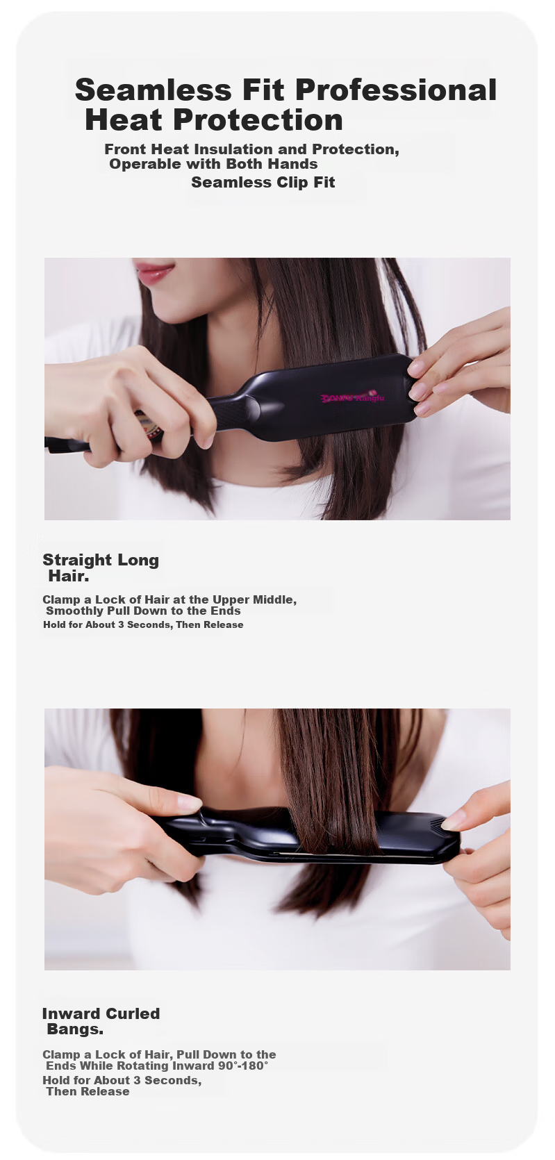 CONFU KF-505 Curling and Straightening Iron, Wide Dual-Use Hair Straightener and Curler for Professional Salon Hair Styling 7