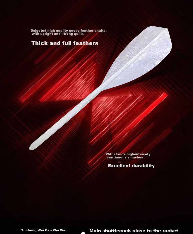 KUMPOO Feather Badminton Shuttlecocks Durable Stable Flight Tournament Grade Training Competition Goose Feathers 12-Pack K+90 Speed 77 5