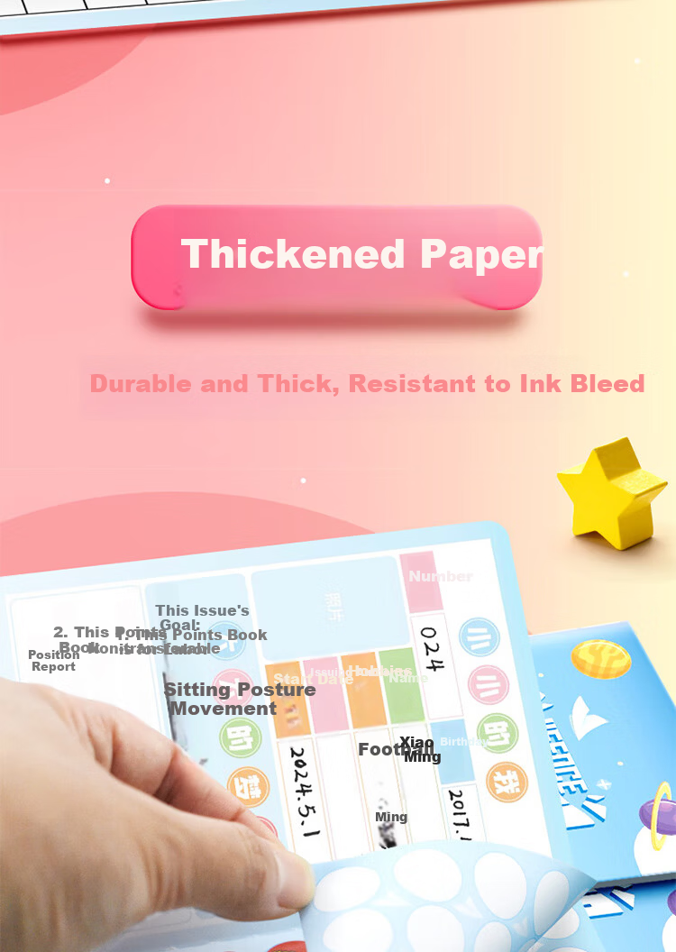 Yuhe Student Cartoon Reward Sticker Book Kindergarten Incentive Stamp Collection Book 10-Pack 4300 Pink 10