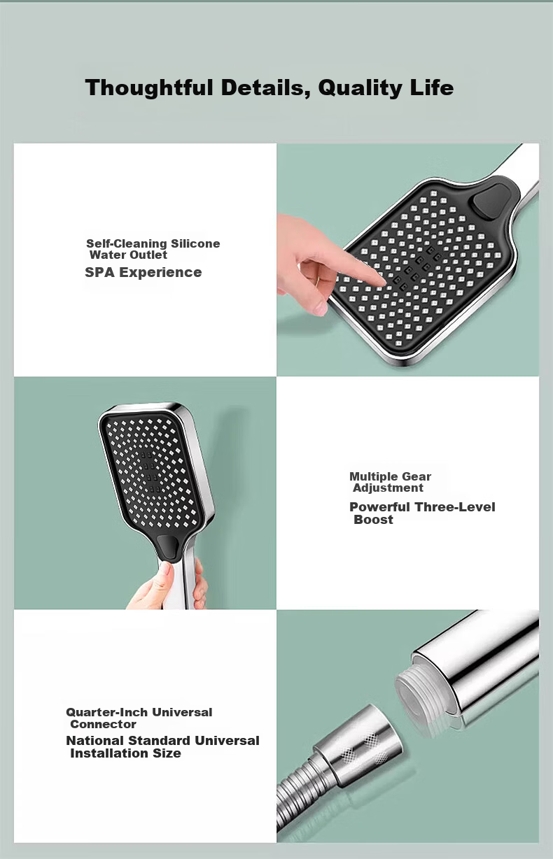 X-GRKE Germany High-Pressure Shower Head Set with Hose and Filter, Powerful Water Flow Booster 30