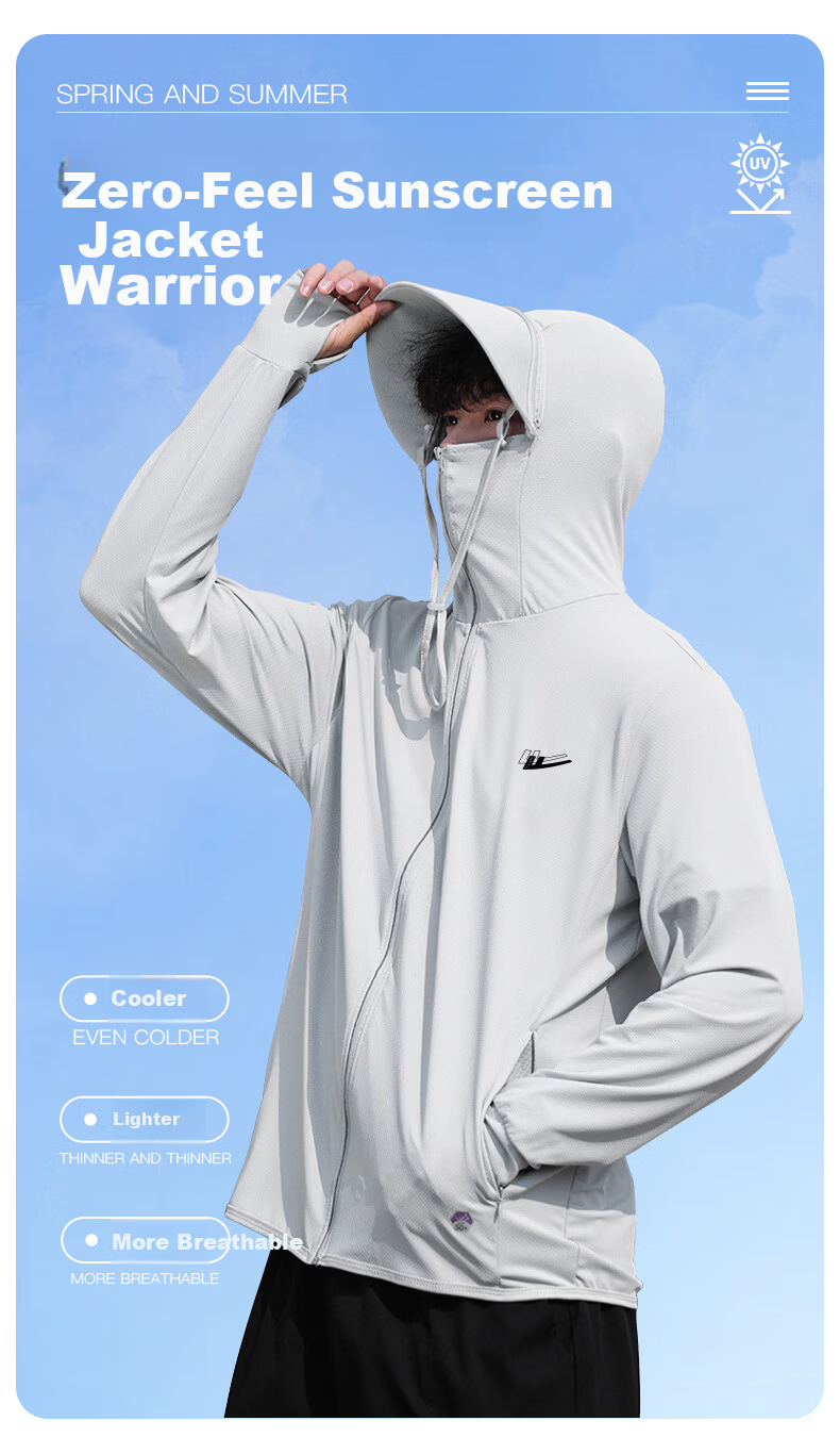 Warrior Men's Summer Cooling Breathable Sun Protection Jacket UV Protection Fishing Skin Jacket Lightweight Coat for Men 1