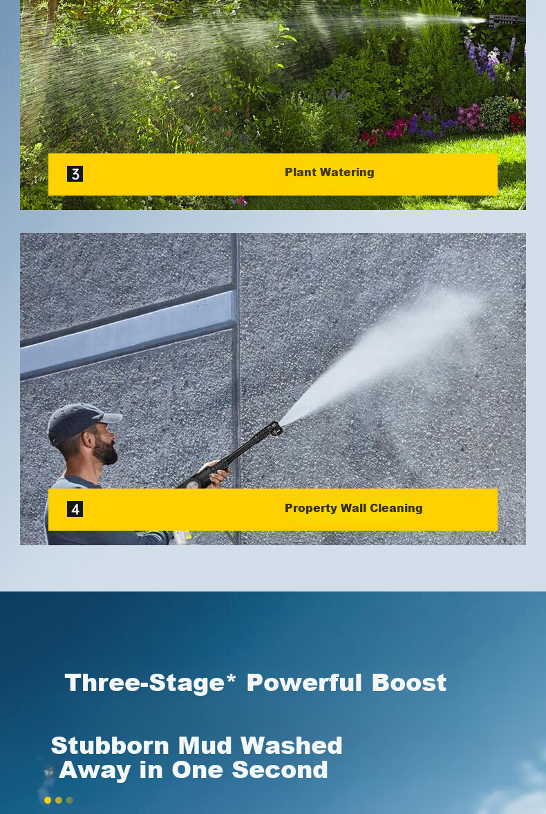 Yiguan Wireless Car Washer Lithium Battery High-Pressure Water Gun Household Electric Cleaning Machine Rechargeable Car Wash Electric Cleaner 21
