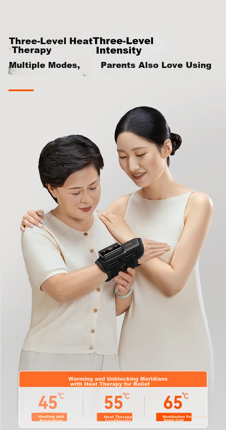 Kepufi Wrist Brace Heat Therapy Tendon Sheath Moxibustion Massage Device Wrist Support Joint Heating Instrument Practical Mother's Day Women's Birthday Gift WB01 Double 16