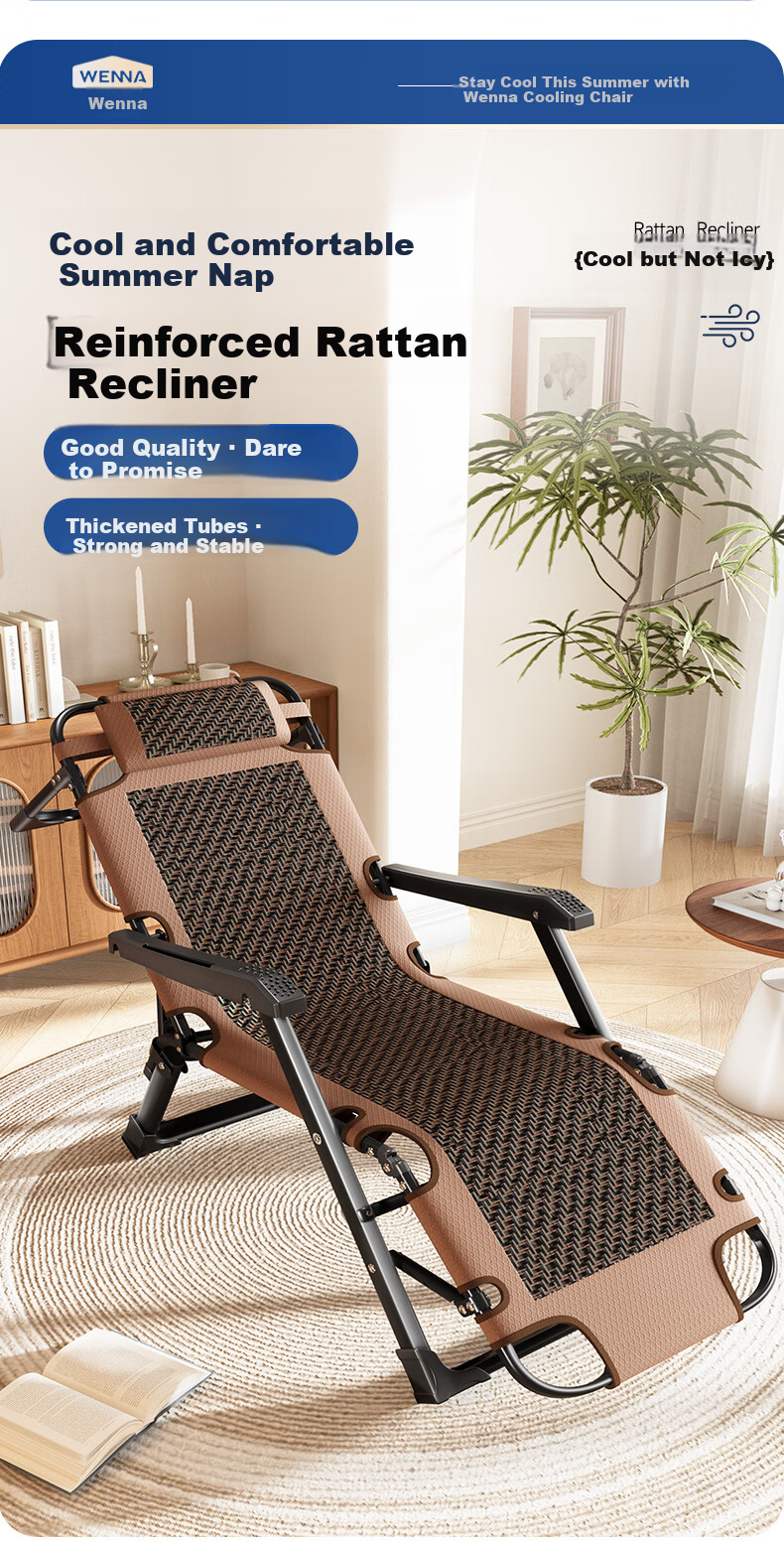 Wenna Folding Chair Bed, Office Nap Single Bed, Foldable Recliner, Portable Companion Bed, Thickened Cotton Pad 2
