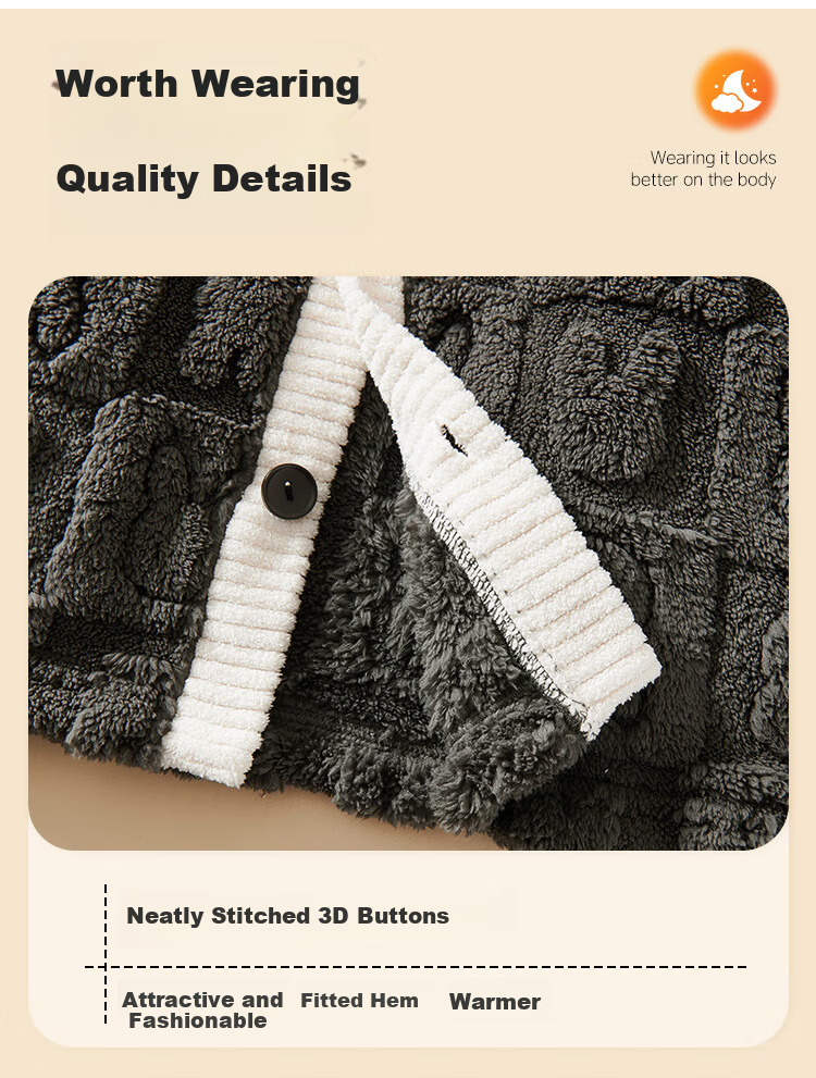 LangSha Fleece-Lined Thickened Flannel Children's Pajama Set Autumn Winter Boys Sleepwear Warm Clothes 19