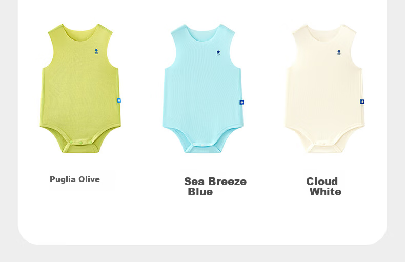 Babycare Natural Cool Adjustable Short Sleeve Triangle Romper Baby Bodysuit Moisture-Wicking Quick-Dry Jumpsuit Cloud White 73 10