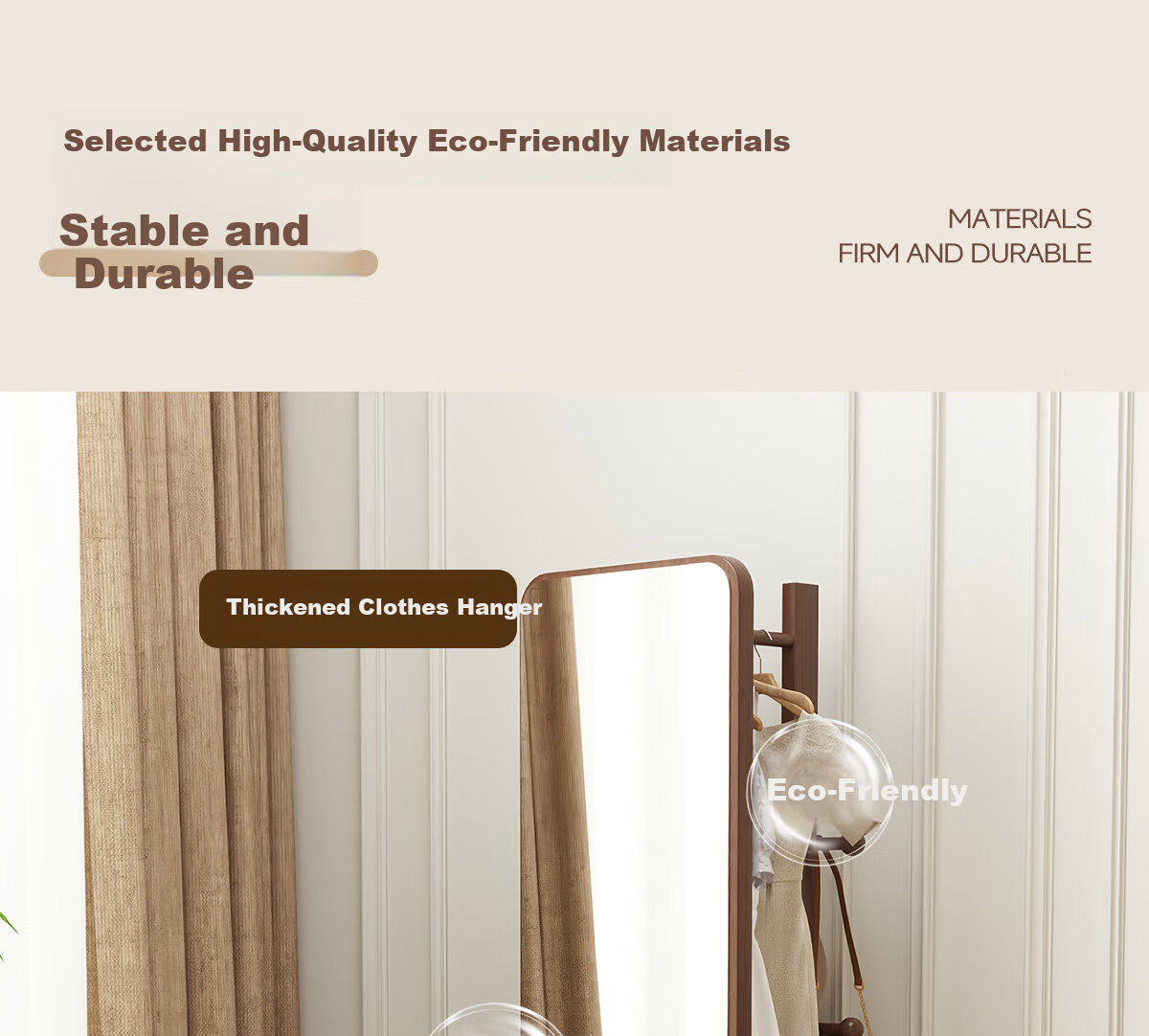 Millennium Huafu Full-Length Rotating Dressing Mirror Floor Mirror with Movable Bedroom Coat Rack Integrated Fitting Mirror 4