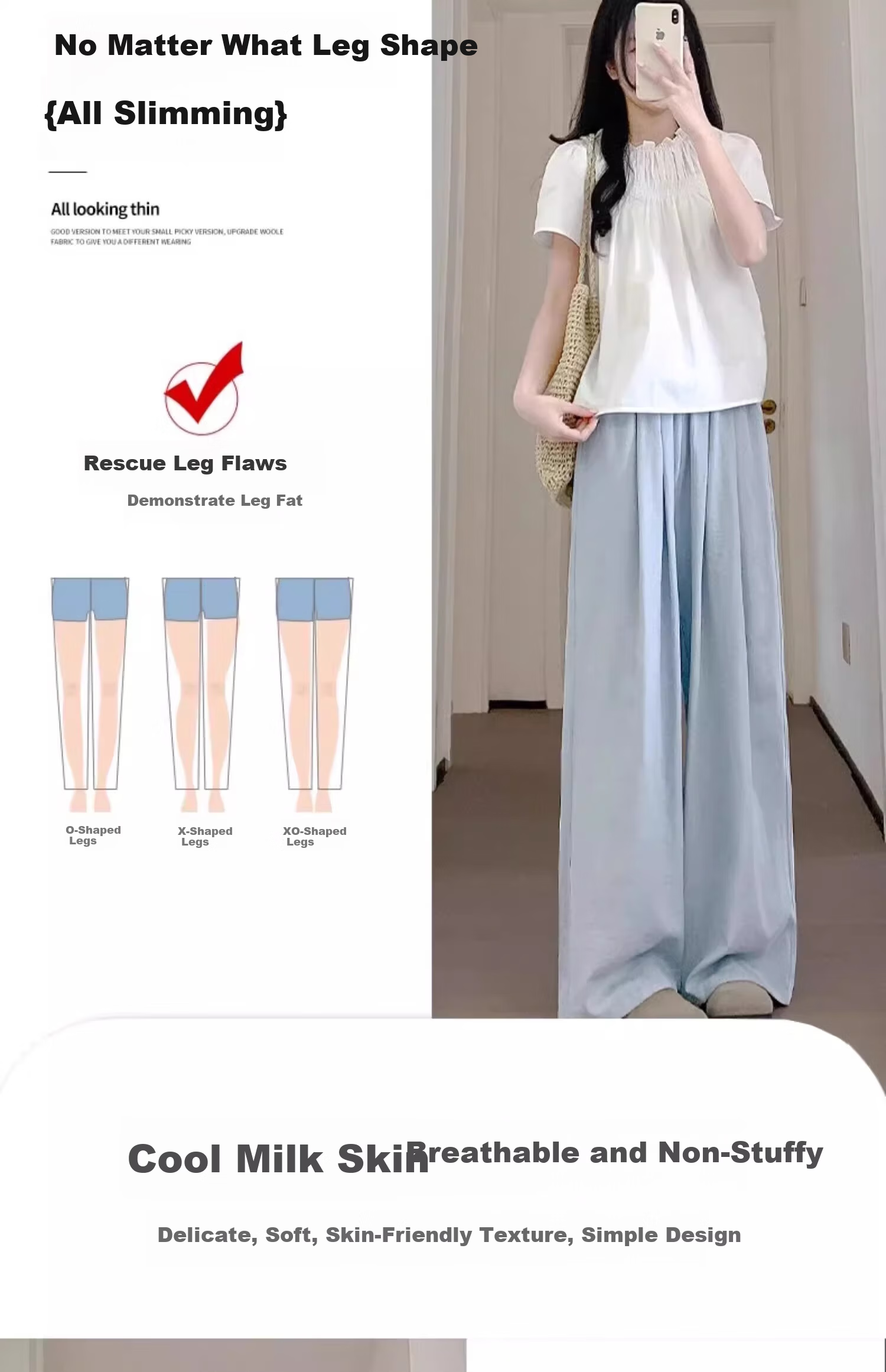JOYNCLEON Maternity Pants Summer Thin Yamamoto Style Non-Restrictive Belly Wide-Leg Maternity Wear Off-White XL Jyk183515 9