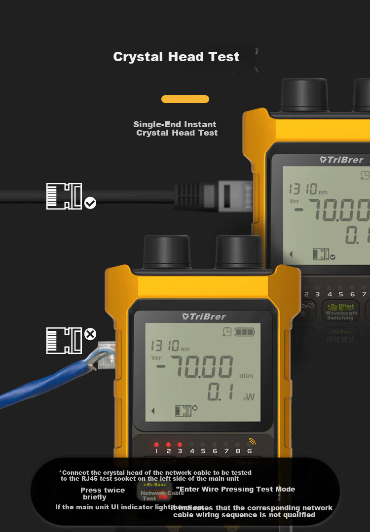 TriBrer Cable Tester Optical Power Meter Red Light Integrated Network Cable Detector Network Analyzer APM300N-CV15 4