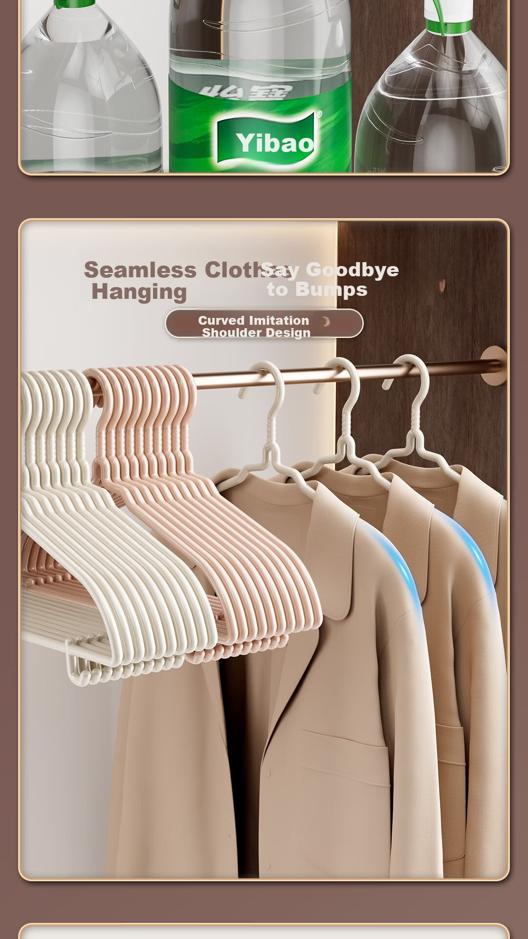 BAGKKO Wide Shoulder Non-Slip No-Trace Clothes Hangers Thickened Drying Rack Home Use 20-Pack 4
