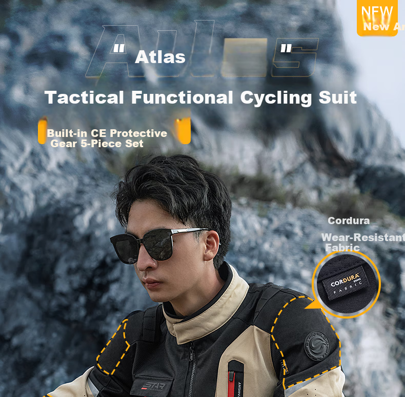 STAR FIELD KNIGHT Motorcycle Riding Jacket, Summer And All-Season Warm Fleece-Lined, Outdoor Motorbike Travel Gear, Black, Size 3XL 1