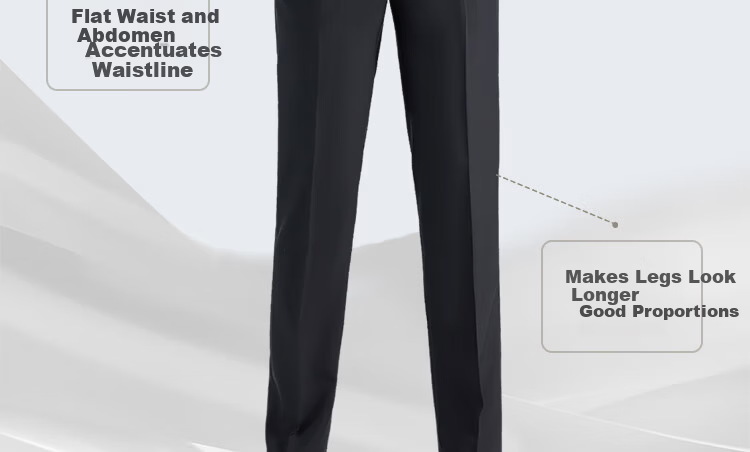 ROMON Men's Wool Business Straight-Leg Dress Pants Spring and Autumn Casual Suit Trousers Work Pants 6
