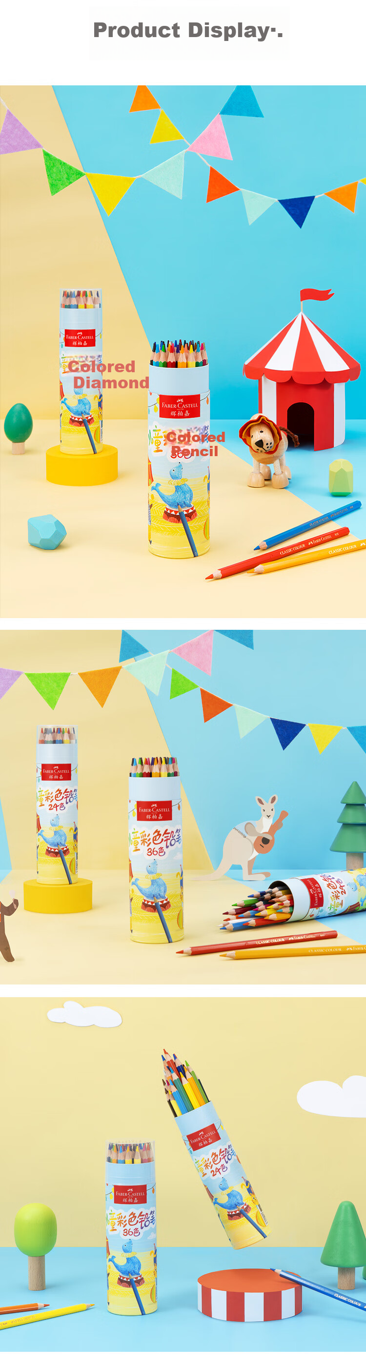 Faber-Castell Germany Triangular Oil-Based Colored Pencils for Children Beginner Adult Drawing Hand Painting Art Sketch 24 Colors with Pencil Holder 5