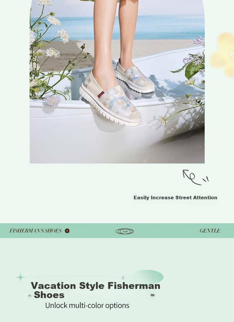 Taiheyuan Spring and Autumn Women's Ultra-Light Slip-On Canvas Shoes Comfortable Soft Sole Breathable Thick Sole Lightweight Non-Slip Fisherman Shoes 3