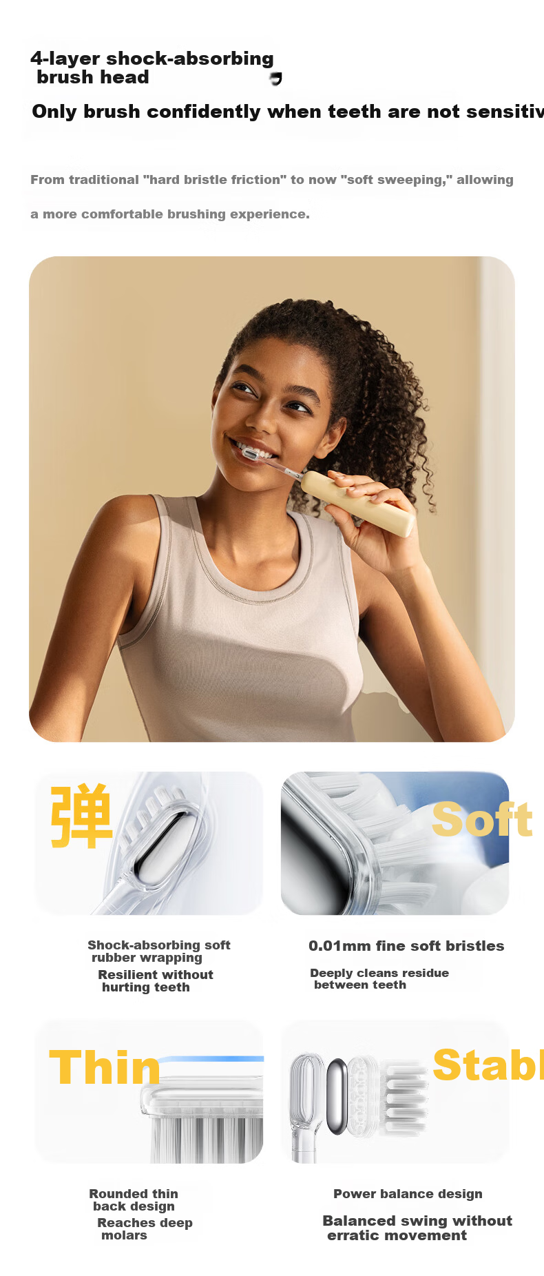 Laifen First Generation Sonic Electric Toothbrush SE Sensitive Brush Laifen Comfortable Cleaning Adult Toothbrush Yellow Couple Birthday Gift for Him/Her 8