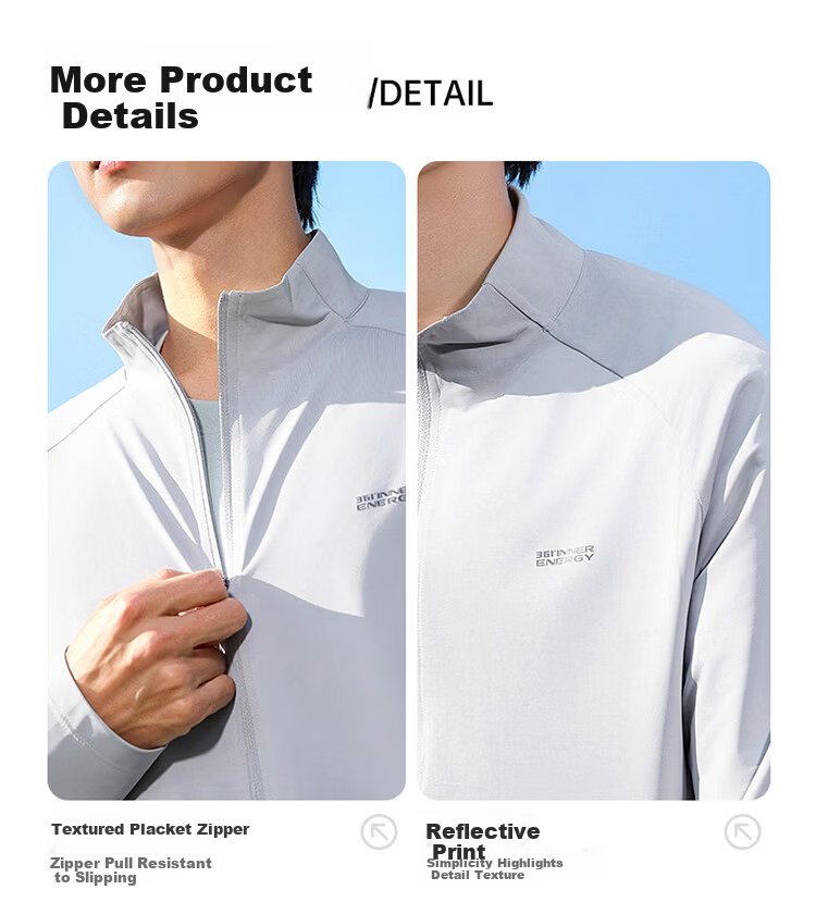361° Men's Sunscreen Jacket Spring Summer UPF50+ Sports Outdoor Stand Collar Cooling Windbreaker 652624613-1 8