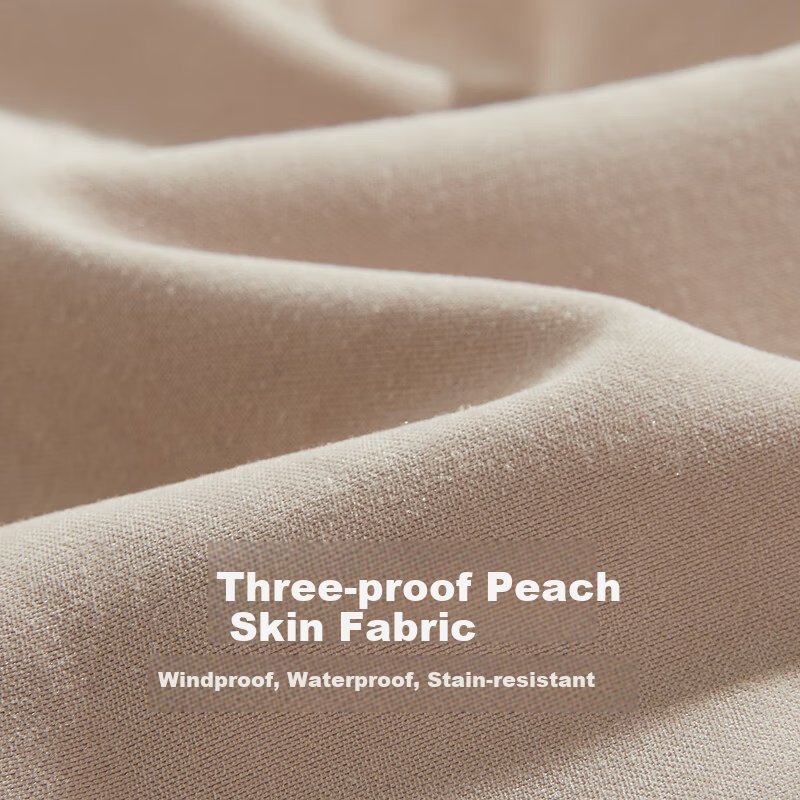 CABBEEN Men's Down Jacket Peach Skin Fabric with Three-Proofing Seamless Lettering Casual Winter Down Coat