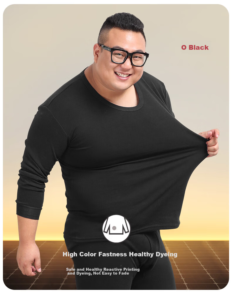 Hengyuanxiang [Large Size Zodiac Year Autumn Underwear Set] Men's Red Pure Cotton Thin Plus-Size Thermal Underwear Set for Spring And Fall 18