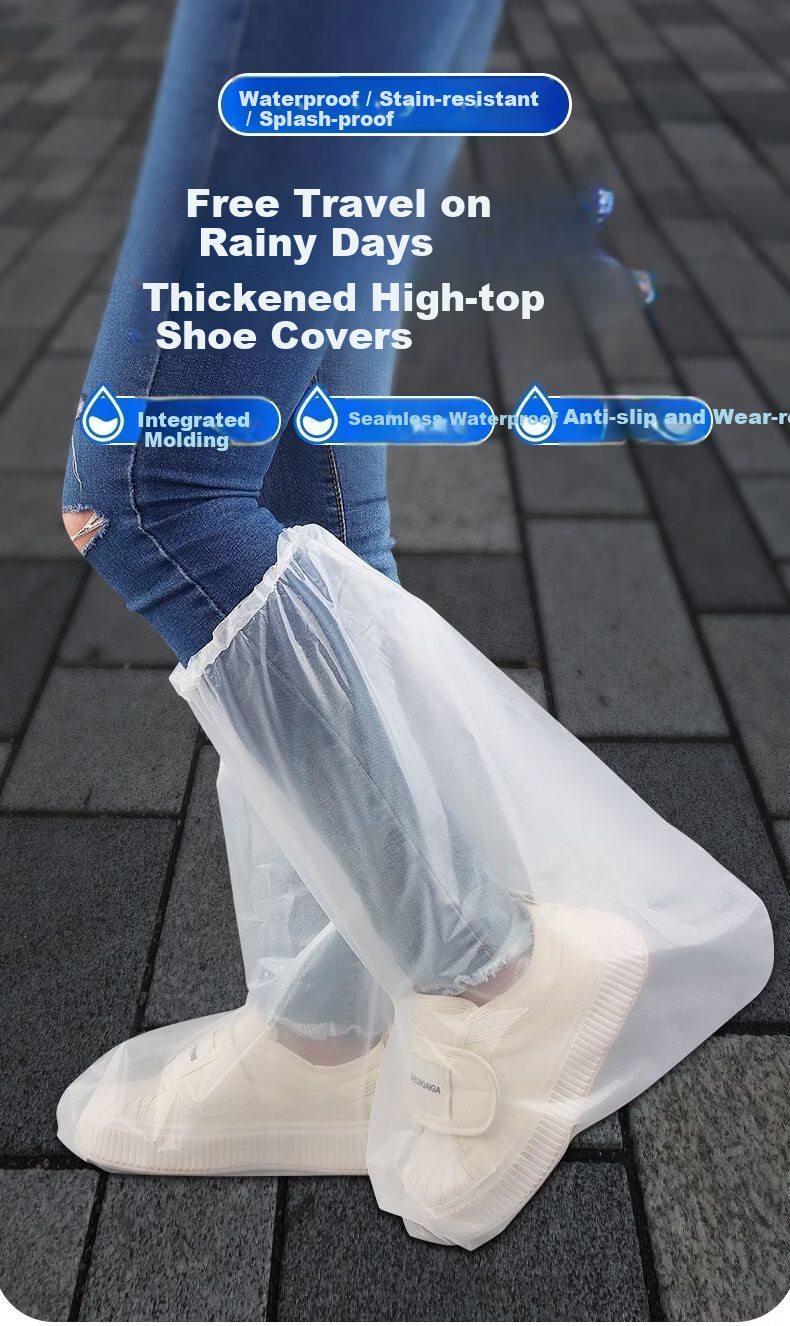 Qihaiqiu Disposable Long Raincoat Full Body Heavy-Duty Portable Adult Outdoor Travel Mountaineering Rain Poncho 5-Pack White 1