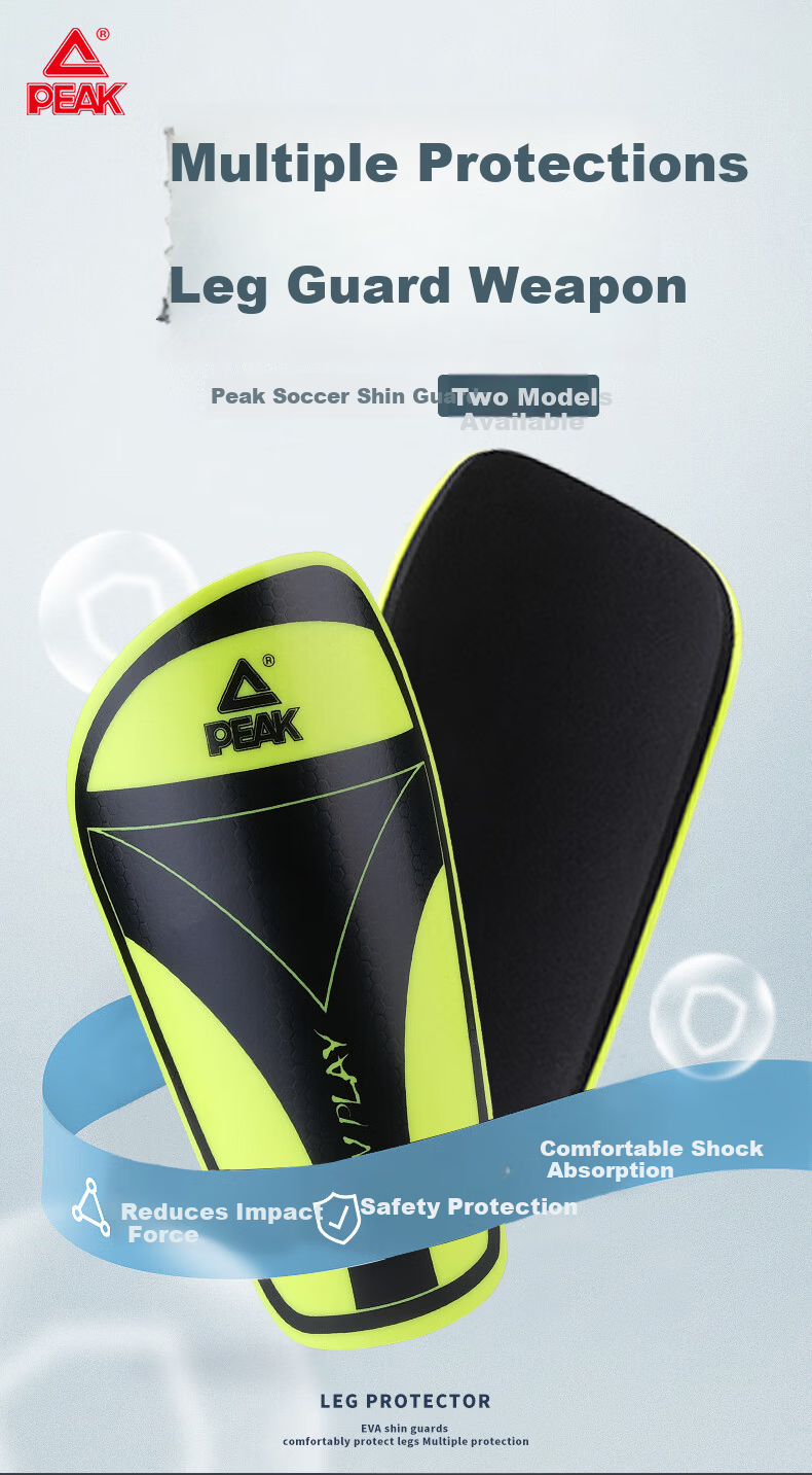 PEAK Soccer Shin Guards for Adults And Children Aged 6-12, Protective Gear for Training And Matches, Professional Equipment with Insertable Plates 1