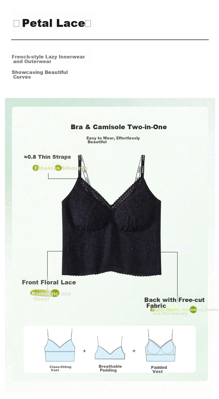 Herbal Original Color Camisole Women's Sexy French Lace 2026 New Inner Wear with Built-in Bra No Bra Needed Outerwear Top 5