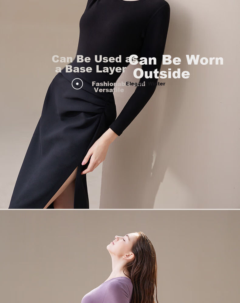 Fenteng Women's Cotton Thickened Thermal Underwear Set Autumn Winter Plus Size Long Johns and Top 8
