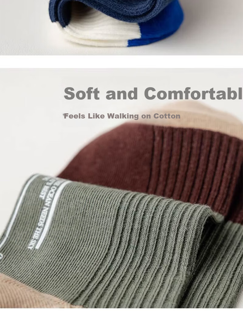 Yimian Men's Short Socks 100% Cotton Antibacterial Odor-Resistant Summer Thin Breathable Low-Cut Ankle Socks Trendy 10 Pairs 5