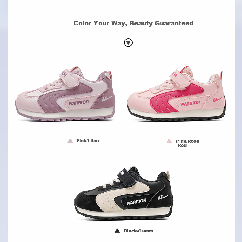 Warrior Kids Girls Sports Shoes Spring Autumn Lightweight Training Casual Running Shoes WZ-1667 Pink/Purple Size 30 2