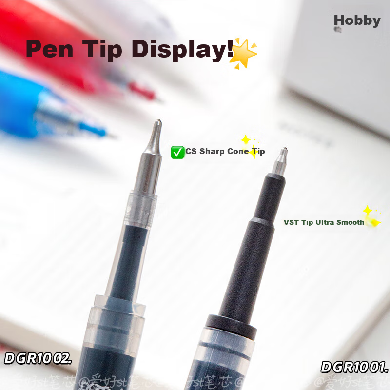AIHAO Retractable Gel Pen Refills ST Tip 0.5mm Quick-Dry Crystal Blue Replacement Ink Cartridges 10pcs DGR1001 7