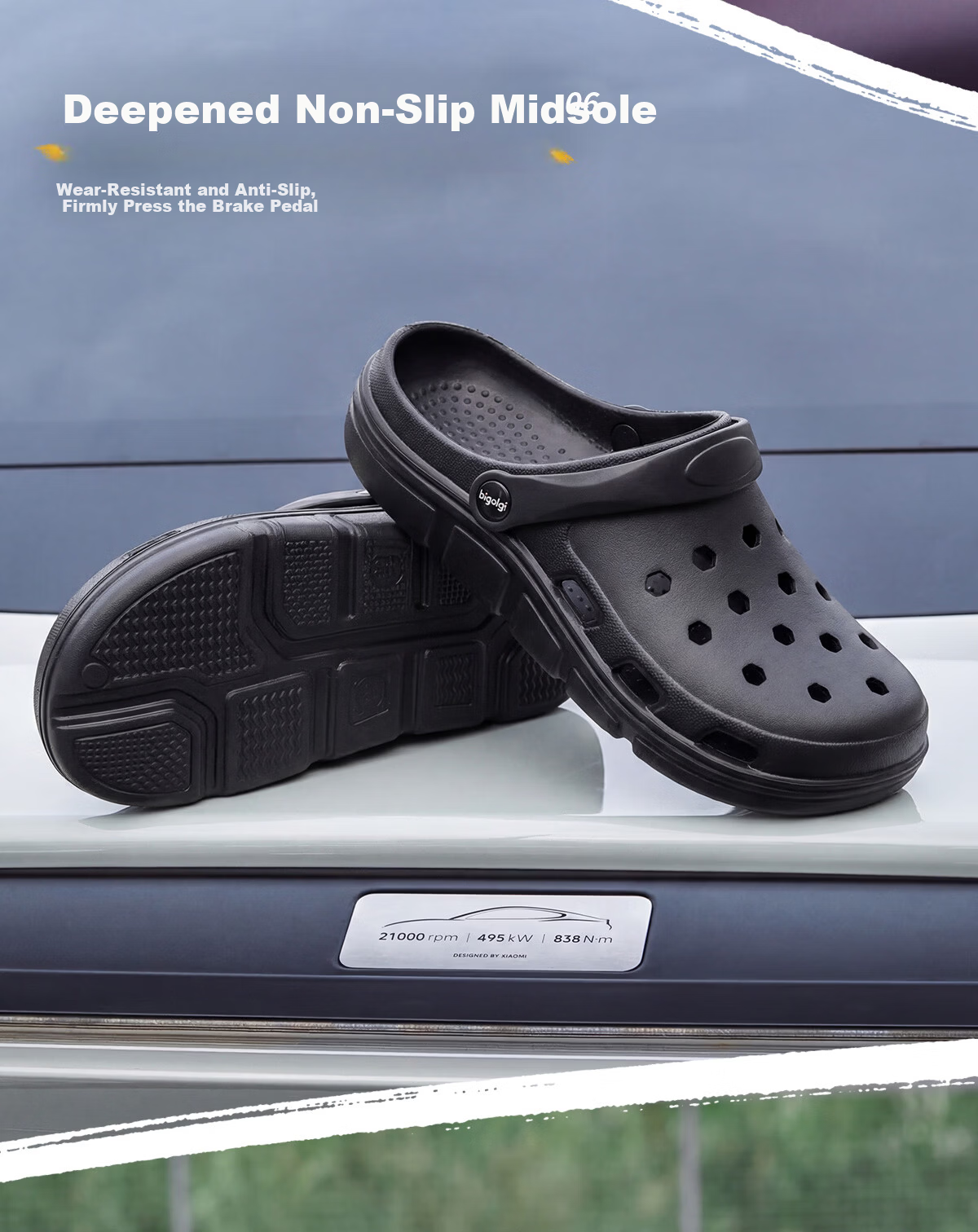 Big Size Men's Breathable Hole Shoes Non-Slip Thickened Outdoor Sandals Cushioned Slippers Beach Shoes Summer 5051 Khaki Size 46-47 11