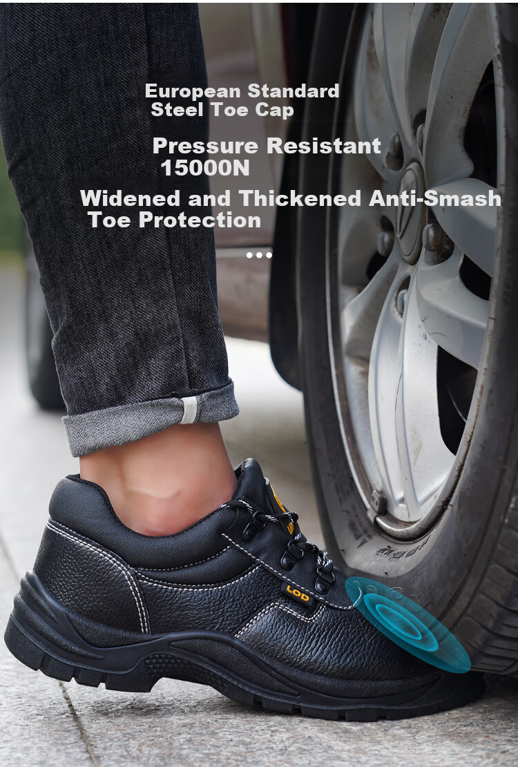 BlueOwl Shield Men's High-Top Waterproof Steel Toe Anti-Smash Puncture-Resistant Wear-Resistant Leather Safety Work Construction Shoes DL202 Size 37 7