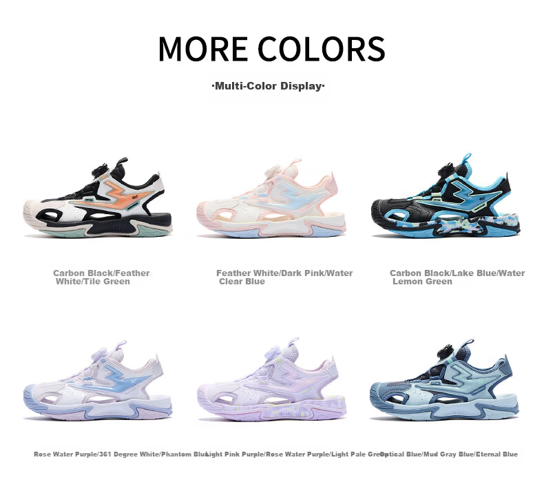 361° Kids Sports Shoes Summer 2026 Breathable Closed-Toe Durable Beach Sandals Purple Size 33 18