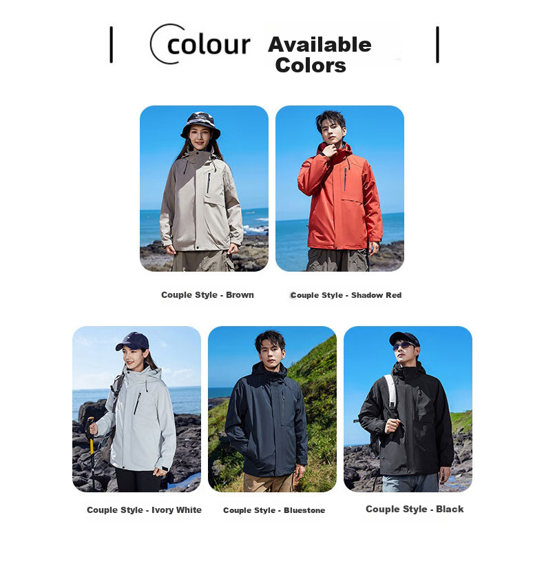 Xuezhongfei 3-in-1 Fleece Liner Softshell Jacket Unisex 2025 New Outdoor Windproof Waterproof Couple Coat 8