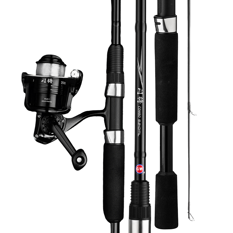 GW 2.1m Flash General Straight Handle Spinning Reel Lure Rod Set ML Medium Light Versatile Lure Fishing Rod Smooth Fishing Rod Tackle