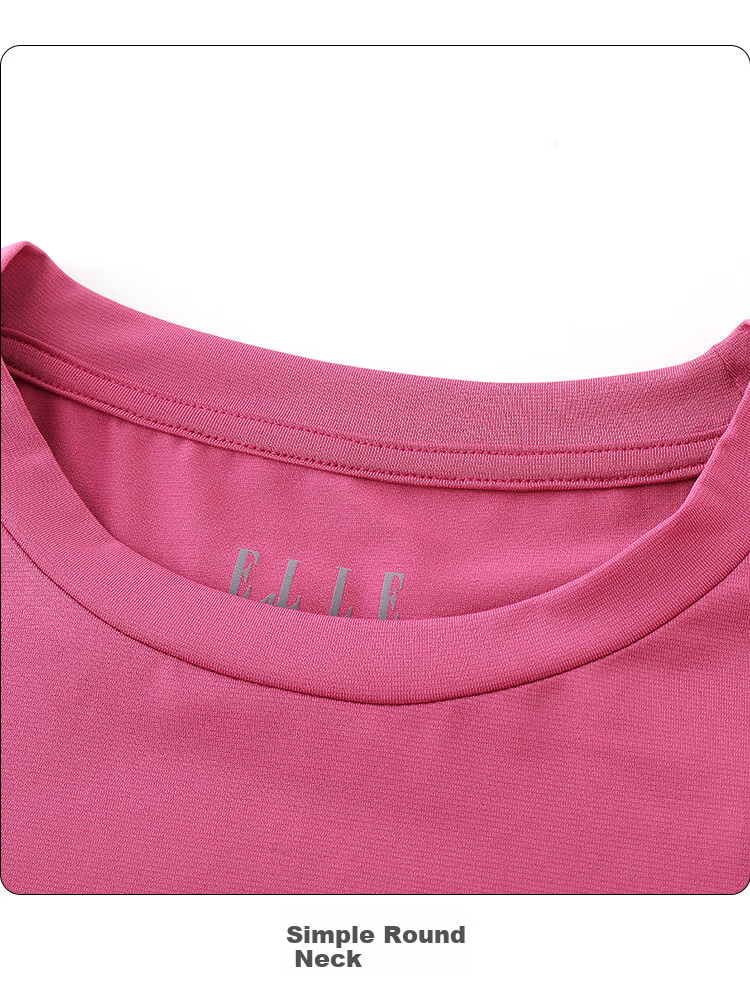 ELLE ACTIVE Quick-Dry Women's T-Shirt Short Sleeve Summer Sportswear Casual Comfortable Running Moisture-Wicking Outdoor Shirt Rose Red L 13