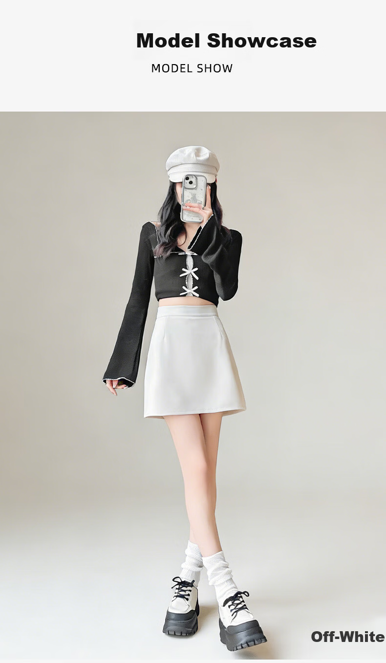 Xueqiman Women's Blazer Pencil Skirt 2026 Summer New High-Waist Slim Fit Petite A-Line Mini Skirt 12