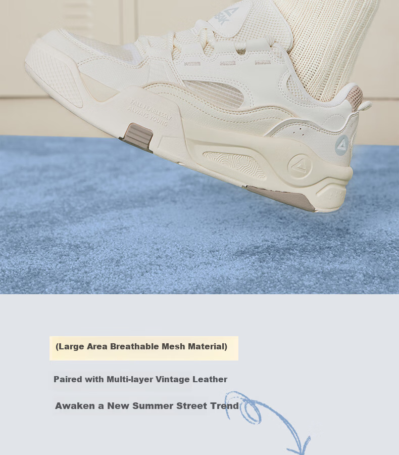 PEAK Taiji Manyou Women's Spring Mesh Trendy Casual Shoes, Thick-Soled Versatile Soft-Bottomed Sneakers DB420058 2