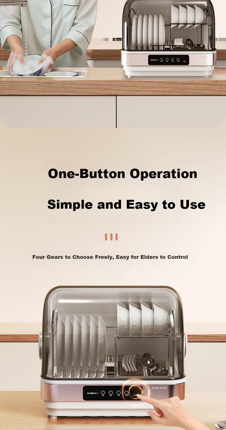 Canbo Multifunctional Disinfection Cabinet Home Desktop Kitchen Dishware Knife Rack Baby Bottle Tea Set Cup UV Sterilizer Drying and Cleaning Cabinet ZTD45-K2Z 13