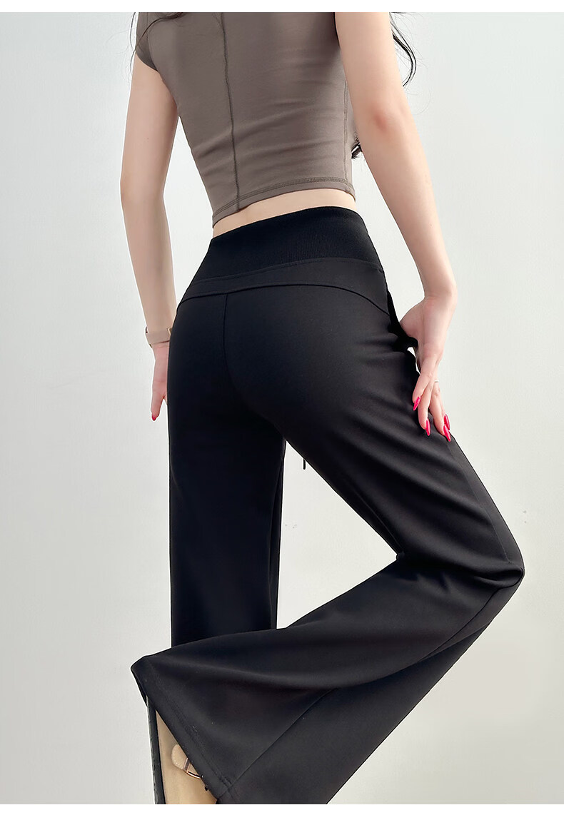 Jeanswest Women's Casual Pants 2026 High-Waist American Style Flared Loose Slim Fit Draped Sweatpants Light Gray L 16