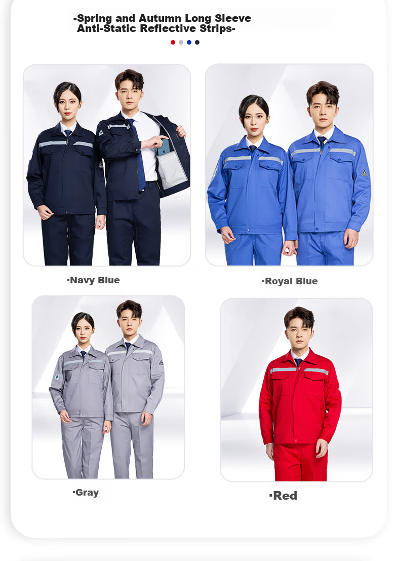 Laurie Anti-Static Workwear Men's Spring and Autumn Long Sleeve Work Jacket Reflective Durable Auto Repair Construction Labor Protective Clothing Electric Power Grid Welder Workwear Customizable 5