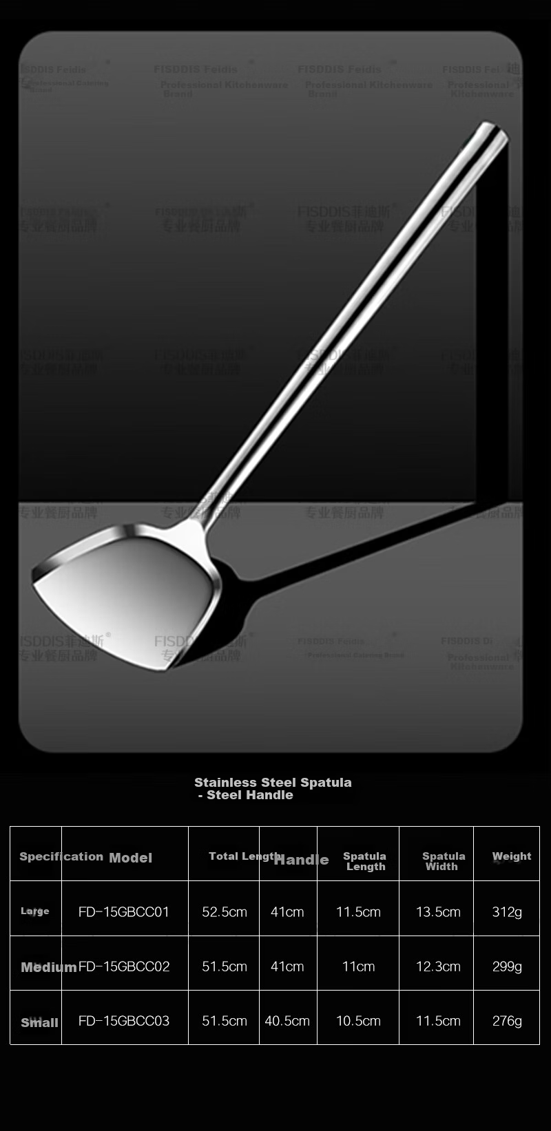 FISDDIS Extra Thick Stainless Steel Stir Fry Ladle 6 Liang Wooden Handle Commercial Cooking Spoon Long Handle Chef Ladle Water Scoop 15