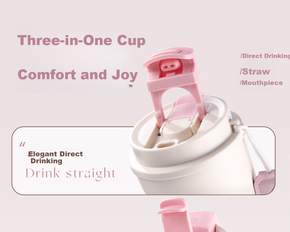 Fuguang Insulated Coffee Water Bottle for Women 316L Stainless Steel High-Quality Large Capacity Straw Car Travel Tea Cup Gift 5