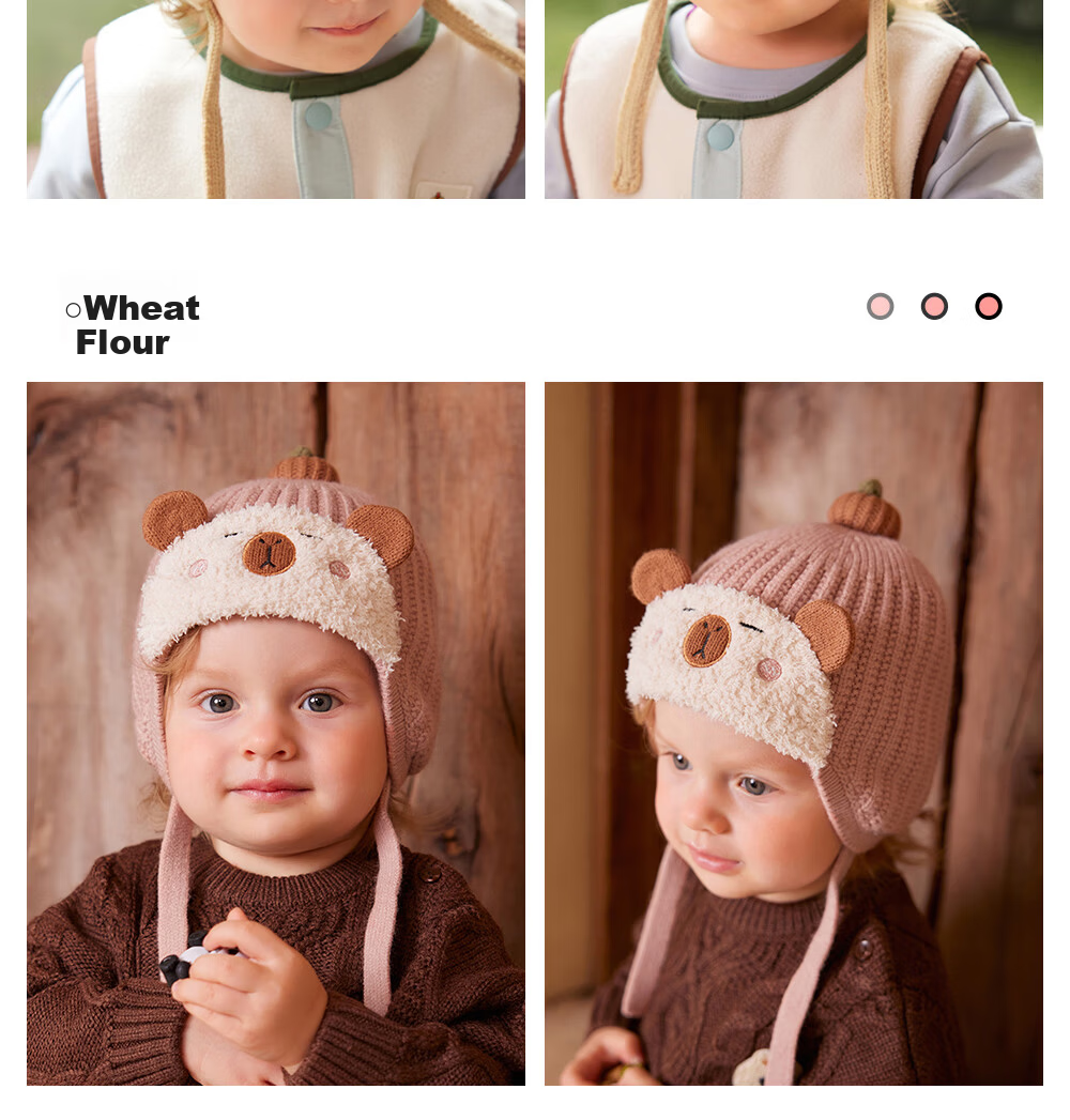 Betis Baby Hat Autumn Winter Infant Boys Windproof Warm Knitted Earflap Hat Spring Autumn Wool Hat 19